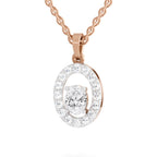 Regal Oval Halo Diamond Pendant