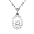 Regal Oval Halo Diamond Pendant