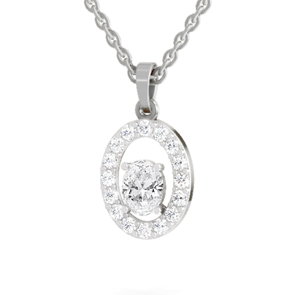 Regal Oval Halo Diamond Pendant