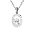 Regal Oval Halo Diamond Pendant