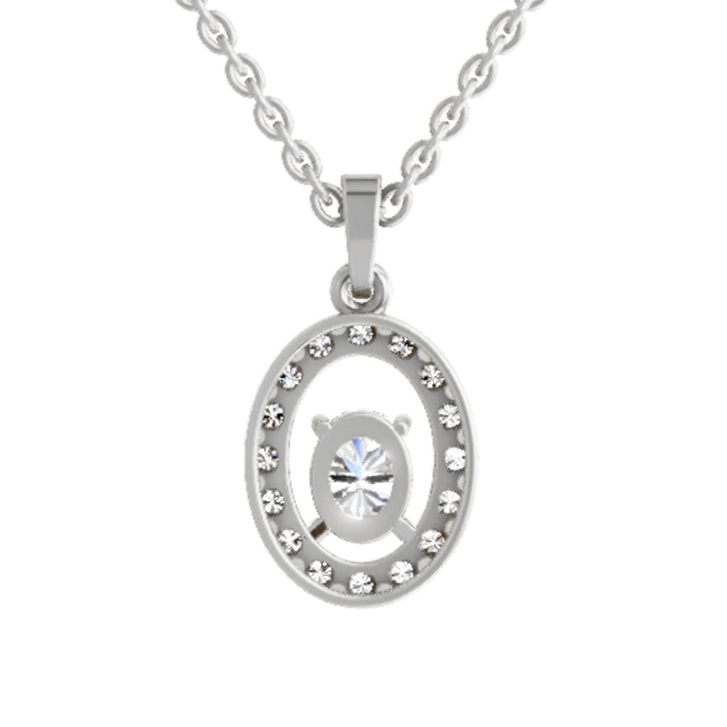 Regal Oval Halo Diamond Pendant