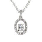 Regal Oval Halo Diamond Pendant