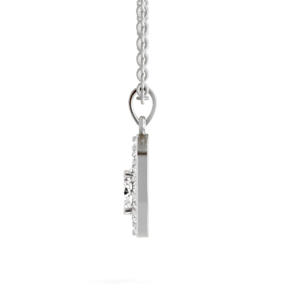 Regal Oval Halo Diamond Pendant