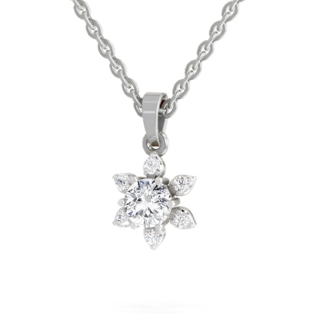Luminous Floral Diamond Pendant