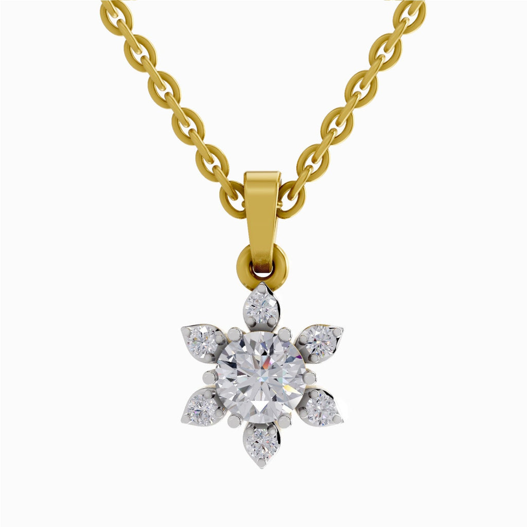 0.75 Carat Floral Diamond Pendant 14K - Rose Gold