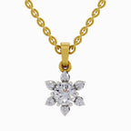 0.75 Carat Floral Diamond Pendant 14K - Rose Gold