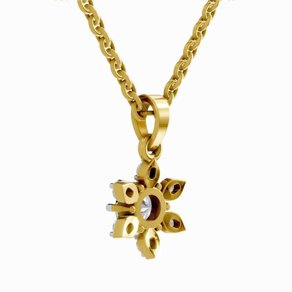 0.75 Carat Floral Diamond Pendant 14K - Rose Gold