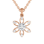 Exquisite Floral Solitaire Diamond Pendant