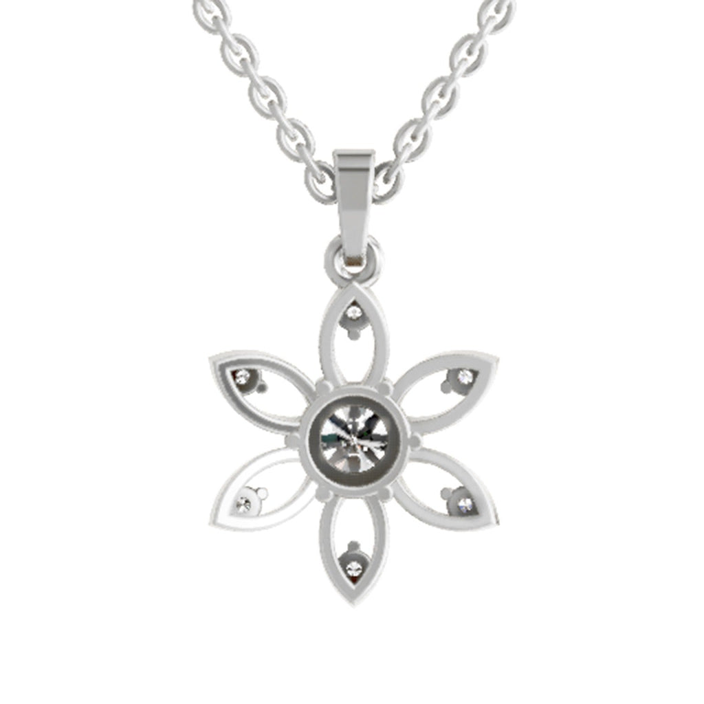 Exquisite Floral Solitaire Diamond Pendant