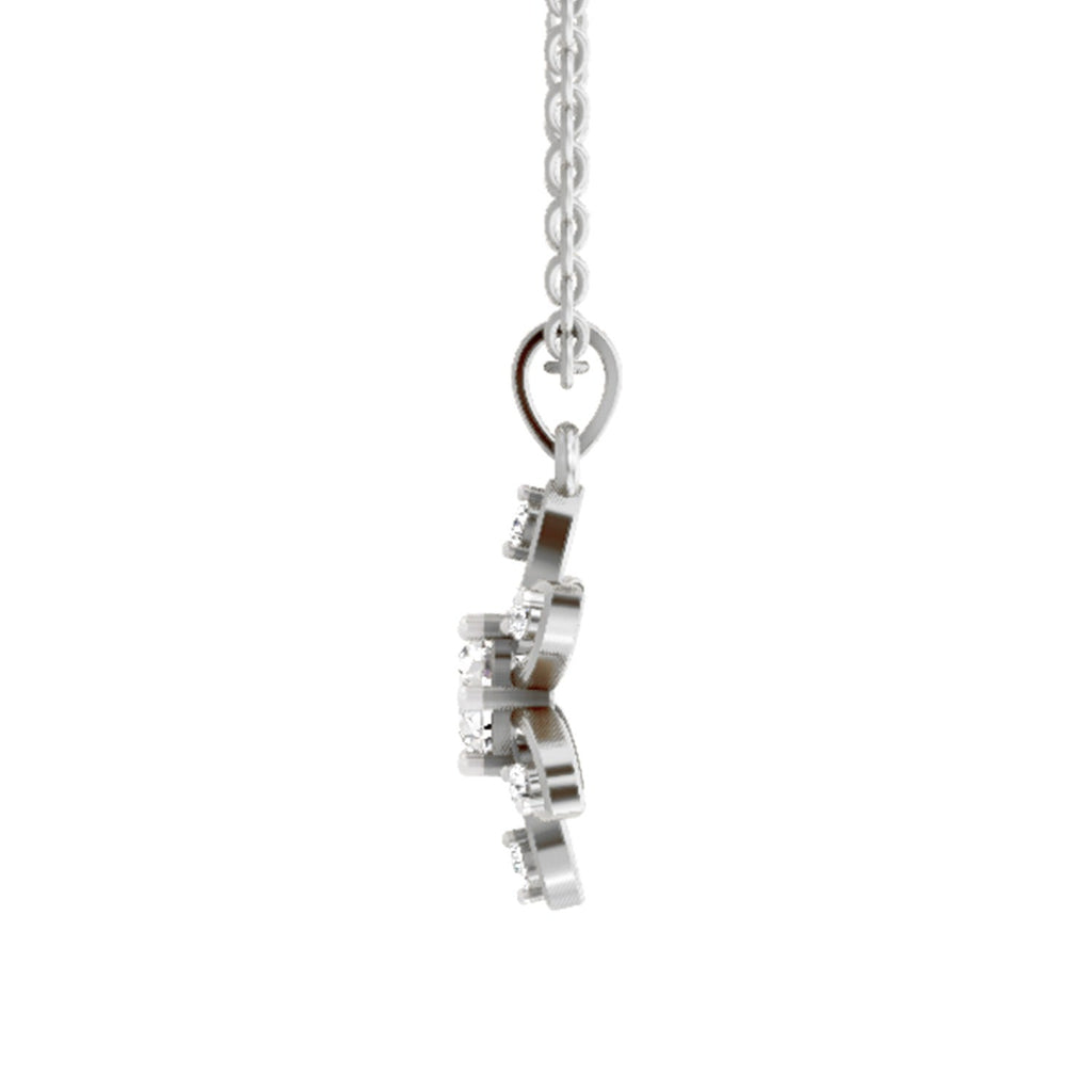 Exquisite Floral Solitaire Diamond Pendant