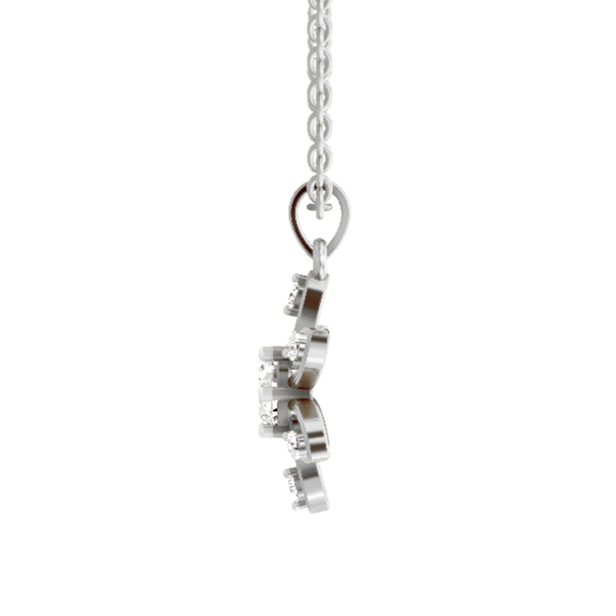 Exquisite Floral Solitaire Diamond Pendant