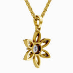 Solitaire Diamond Pendant 1 Carat Floral Solitaire Diamond Pendant 14K - Rose Gold