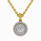 0.70 Carat Double Halo Diamond Pendant 14K - Rose Gold