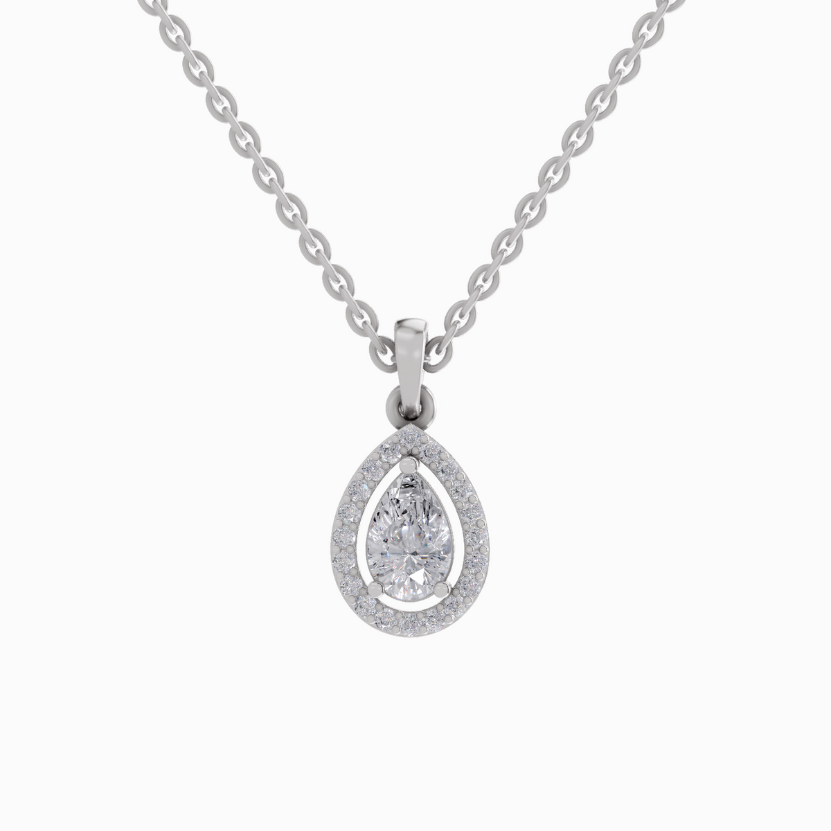 Graceful Pear Diamond Pendant