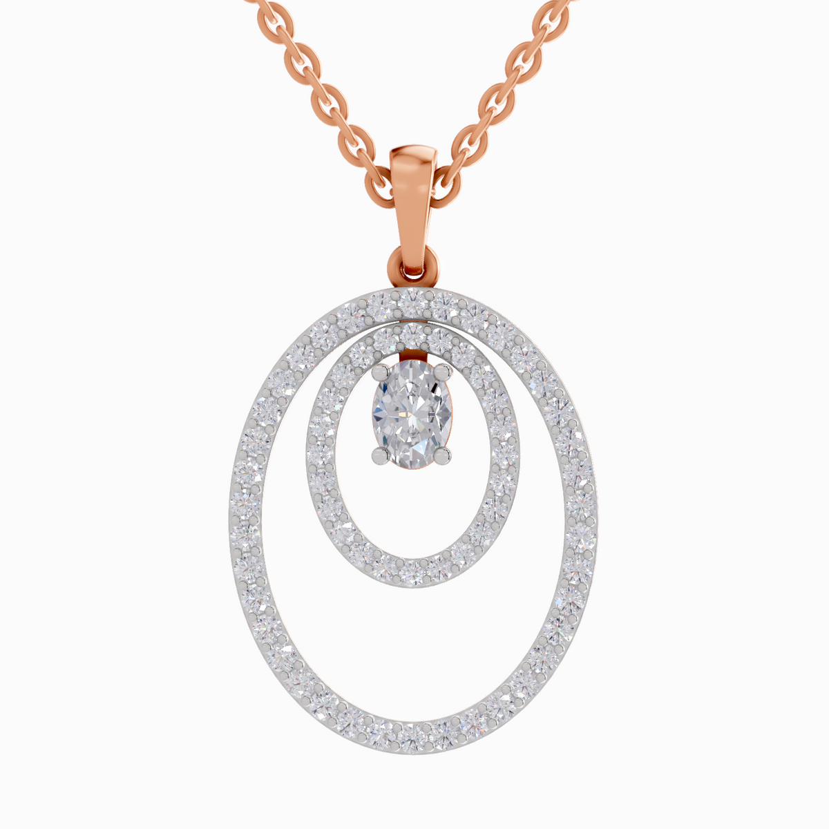 Gleaming Oval Diamond Pendant