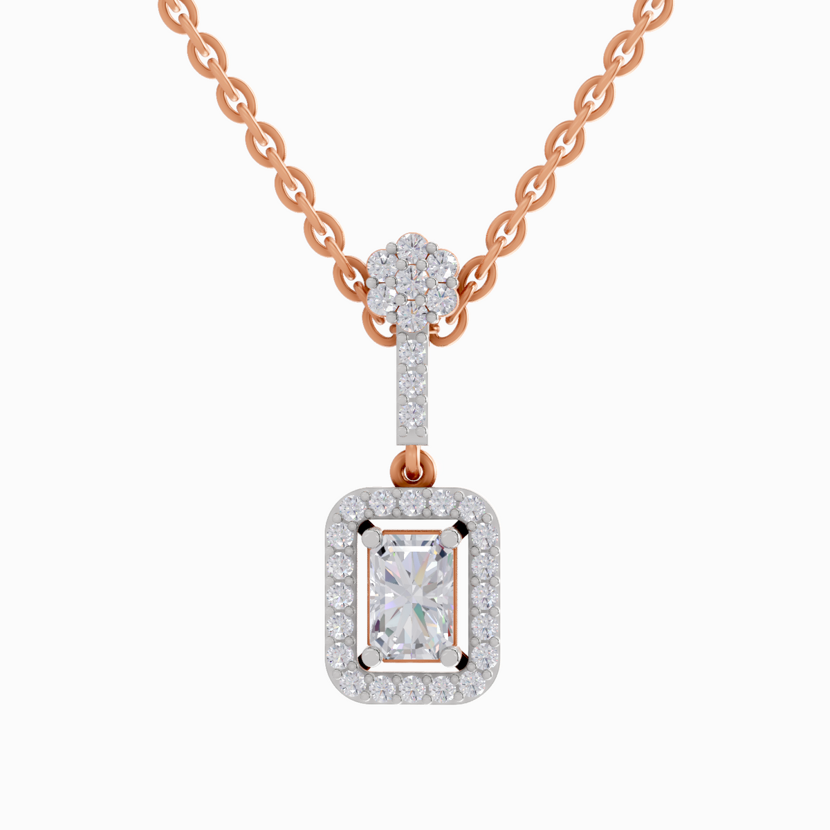 Lustrous Emerald-Cut Diamond Pendant
