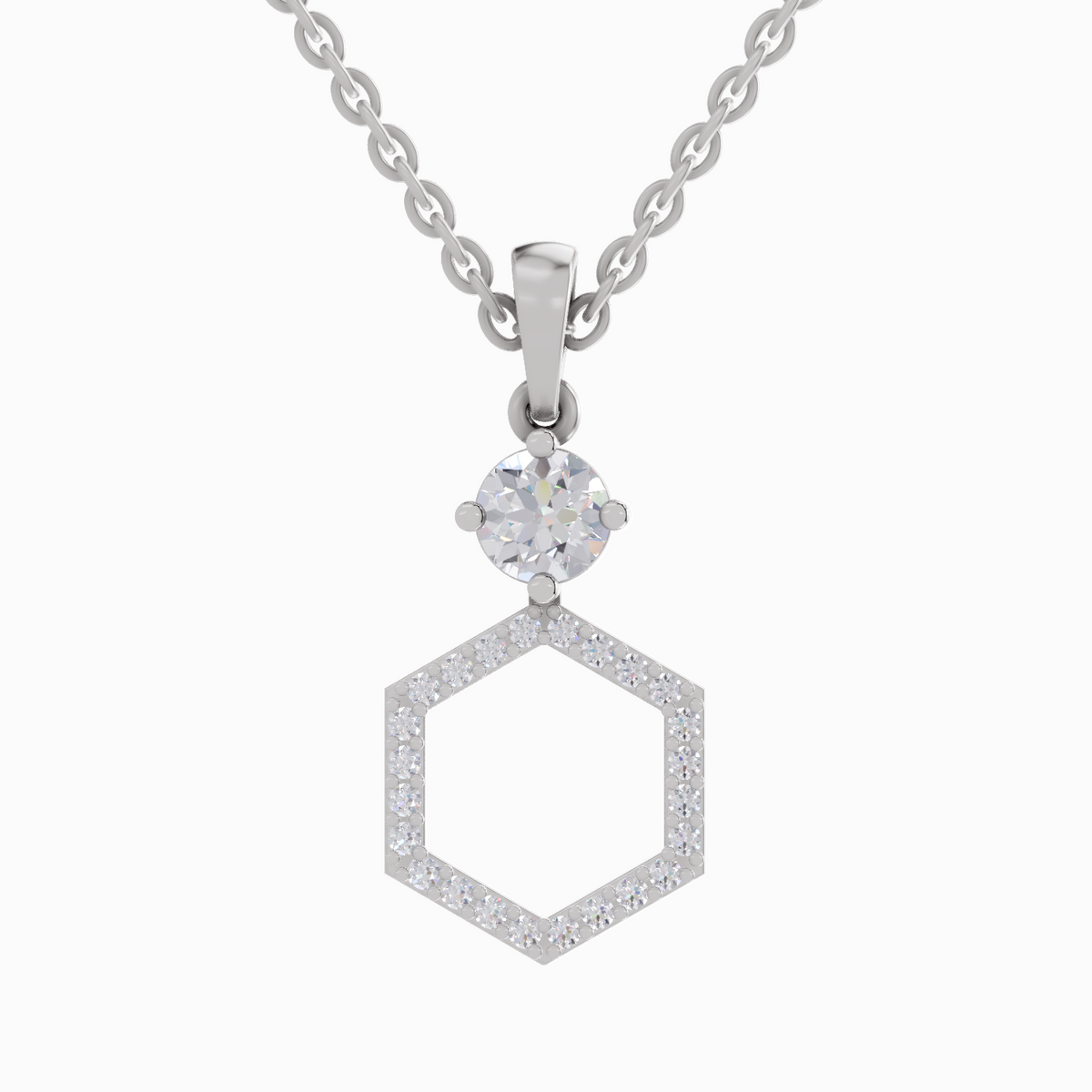 Ethereal Geometric Diamond Pendant