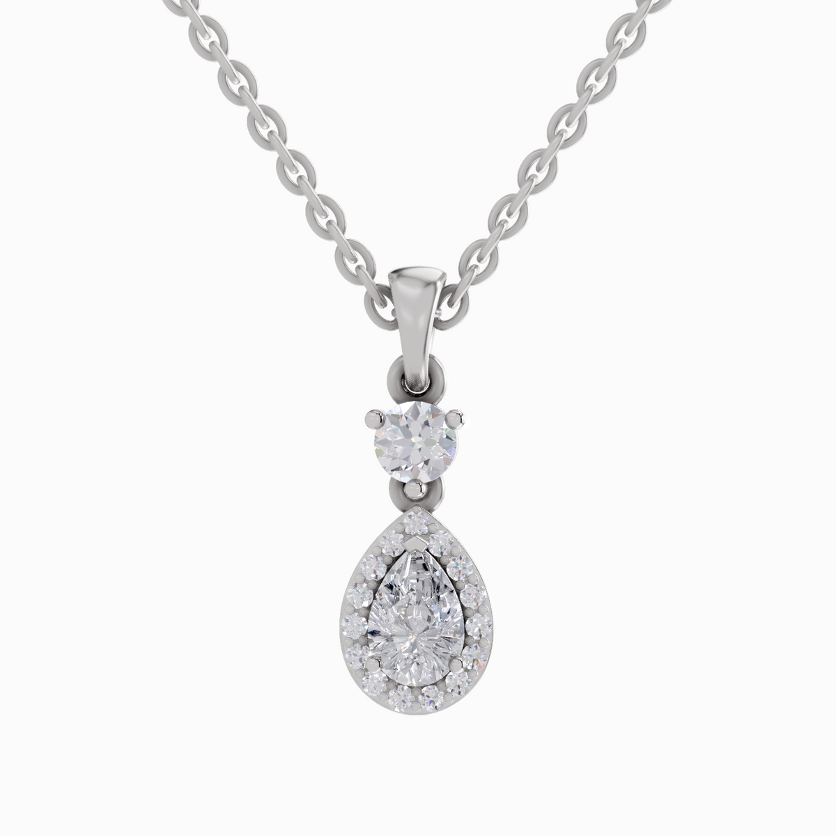 Refined Pear Diamond Pendant