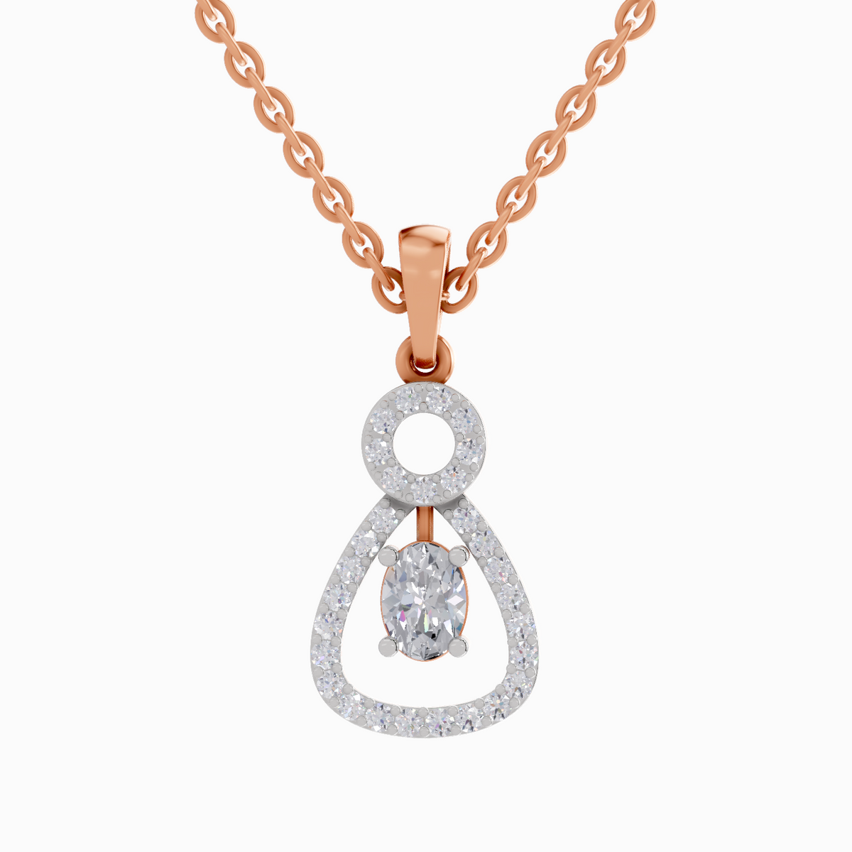 Radiant Oval Diamond Pendant