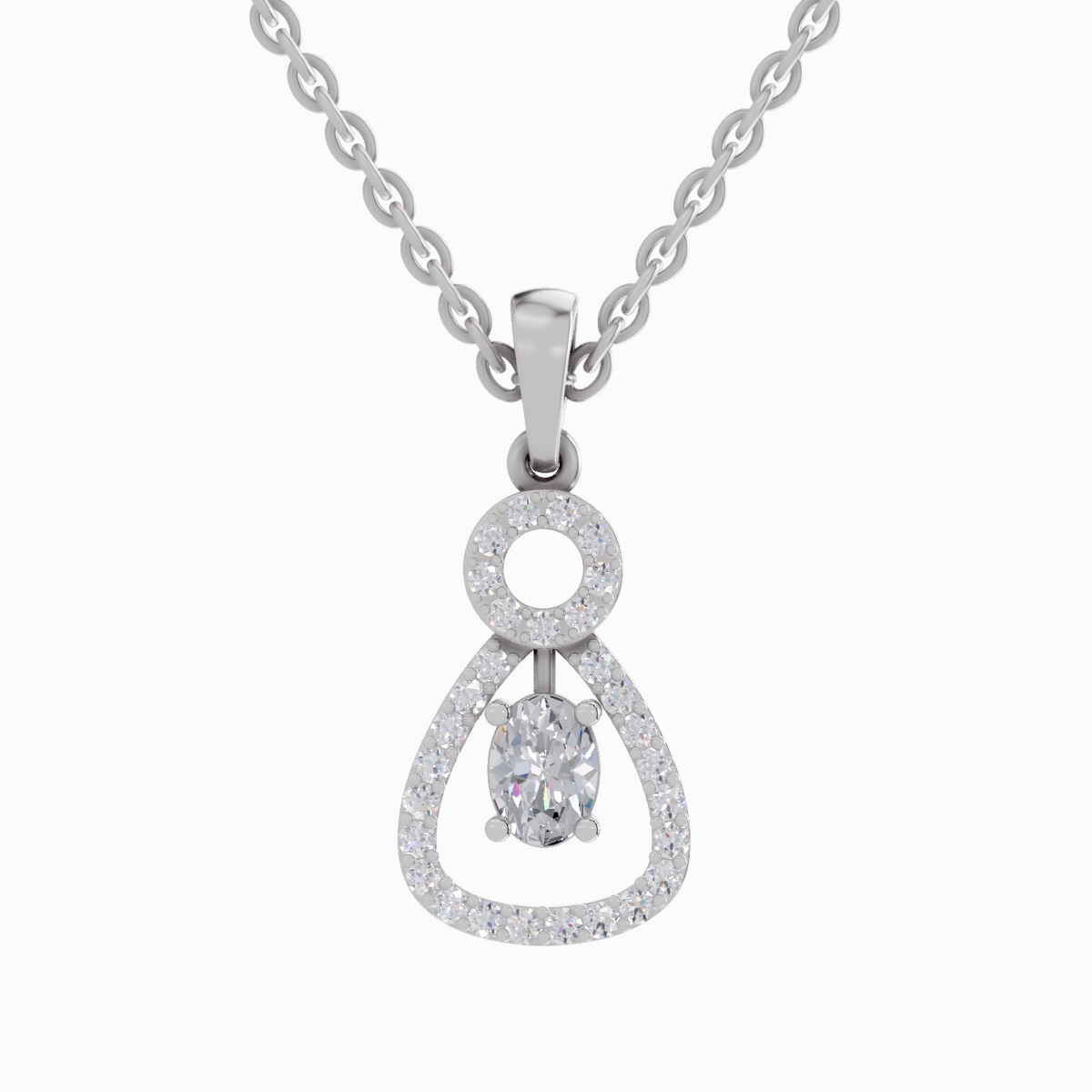 Radiant Oval Diamond Pendant