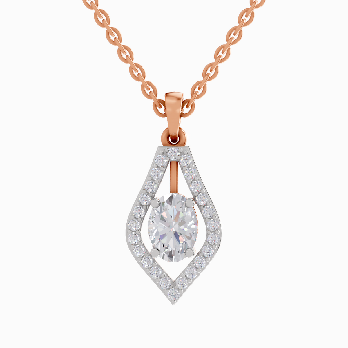 Refined Oval Diamond Pendant