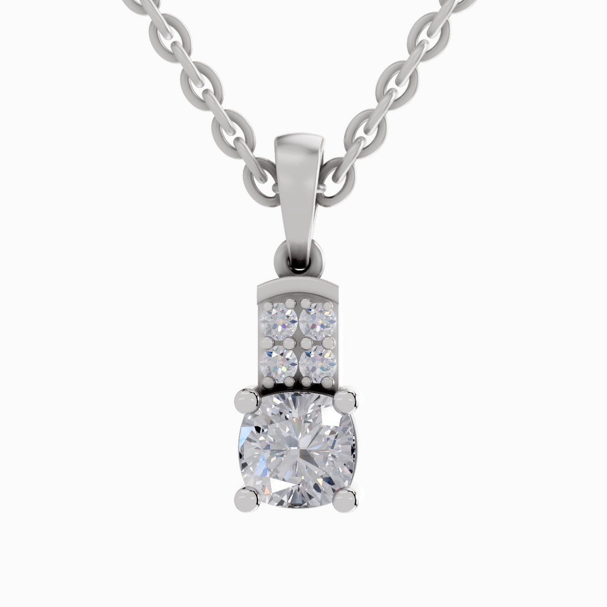 Captivating Cushion Solitaire Diamond Pendant