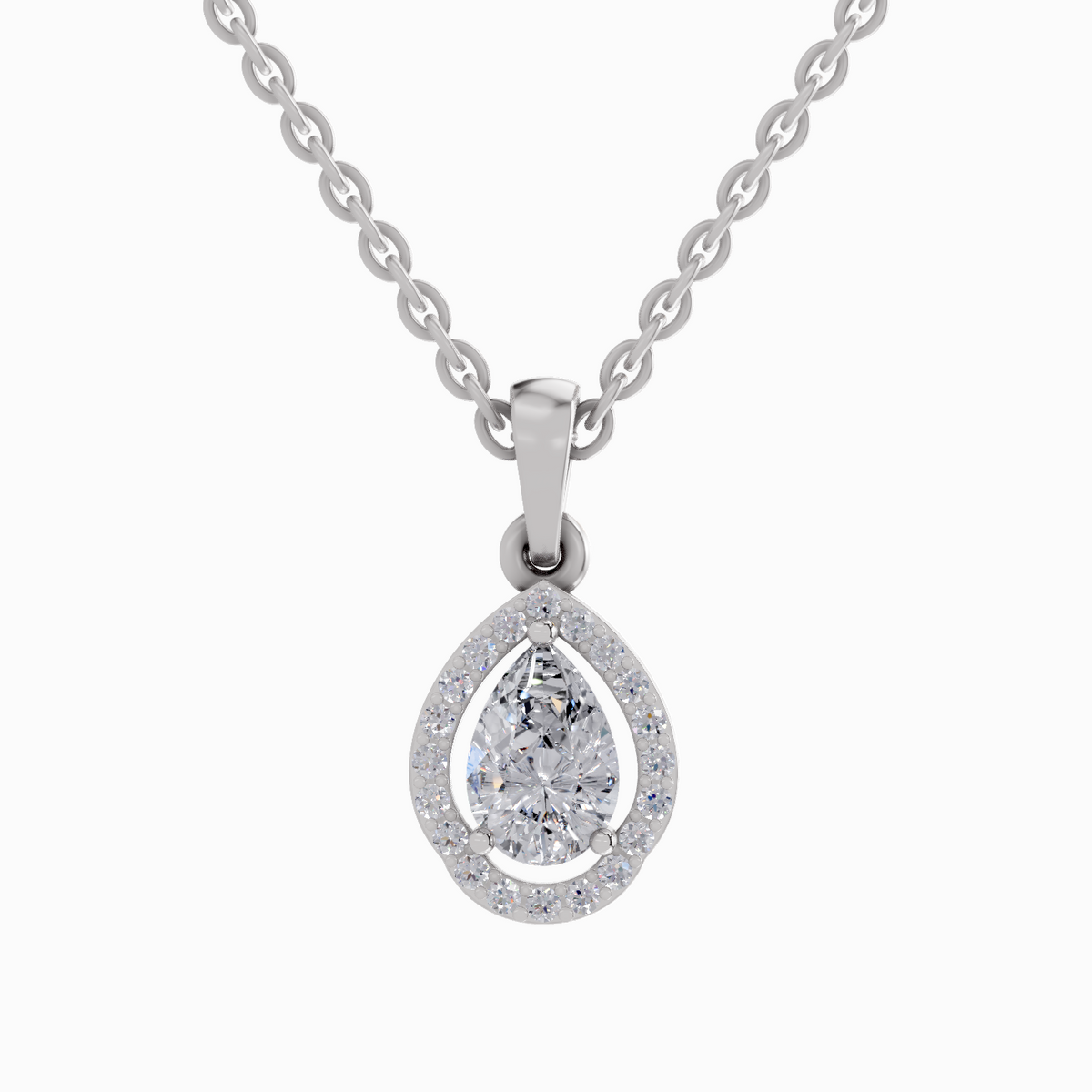 Resplendent Pear Diamond Pendant