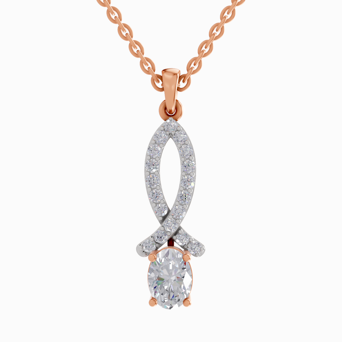 Pristine Oval Diamond Pendant