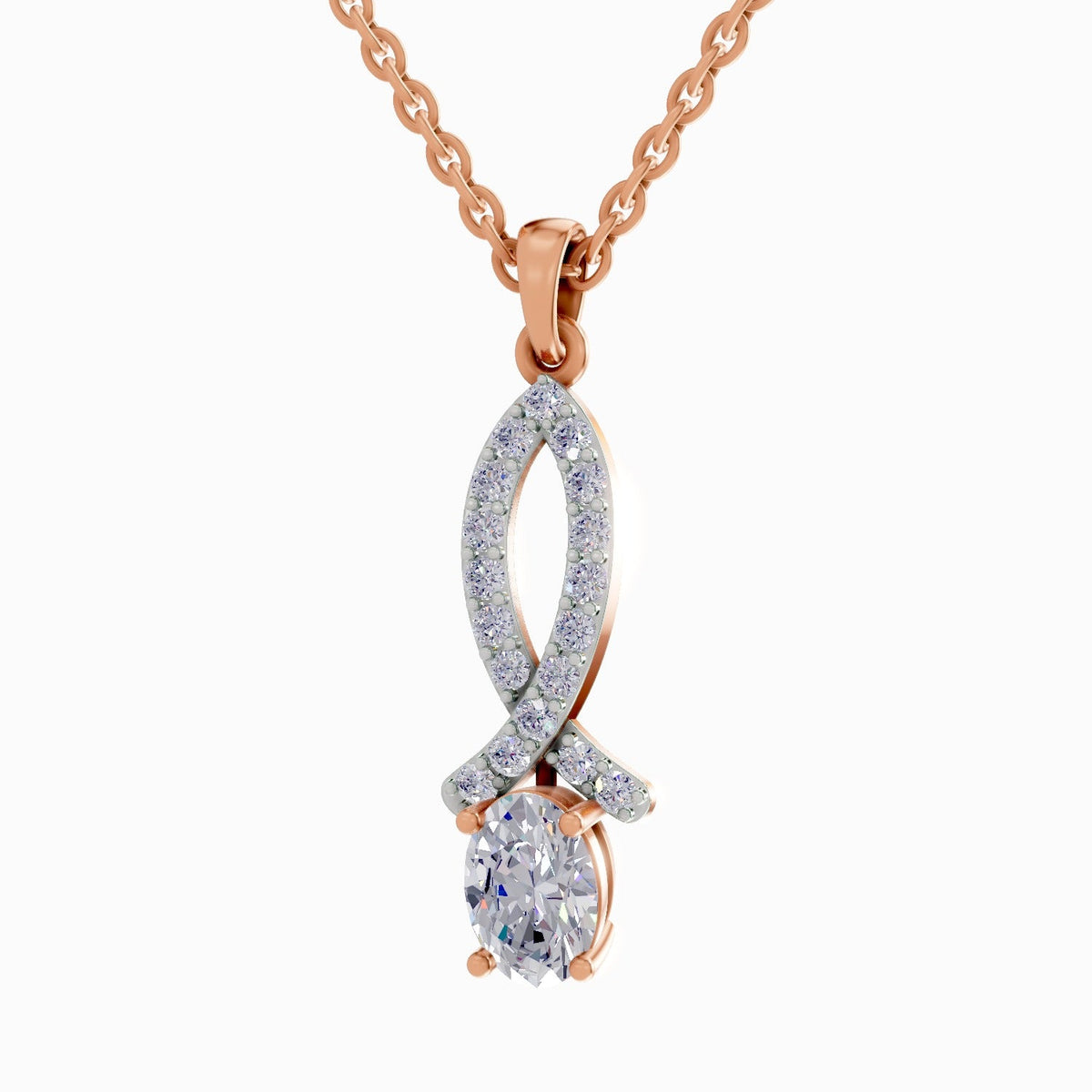 Pristine Oval Diamond Pendant