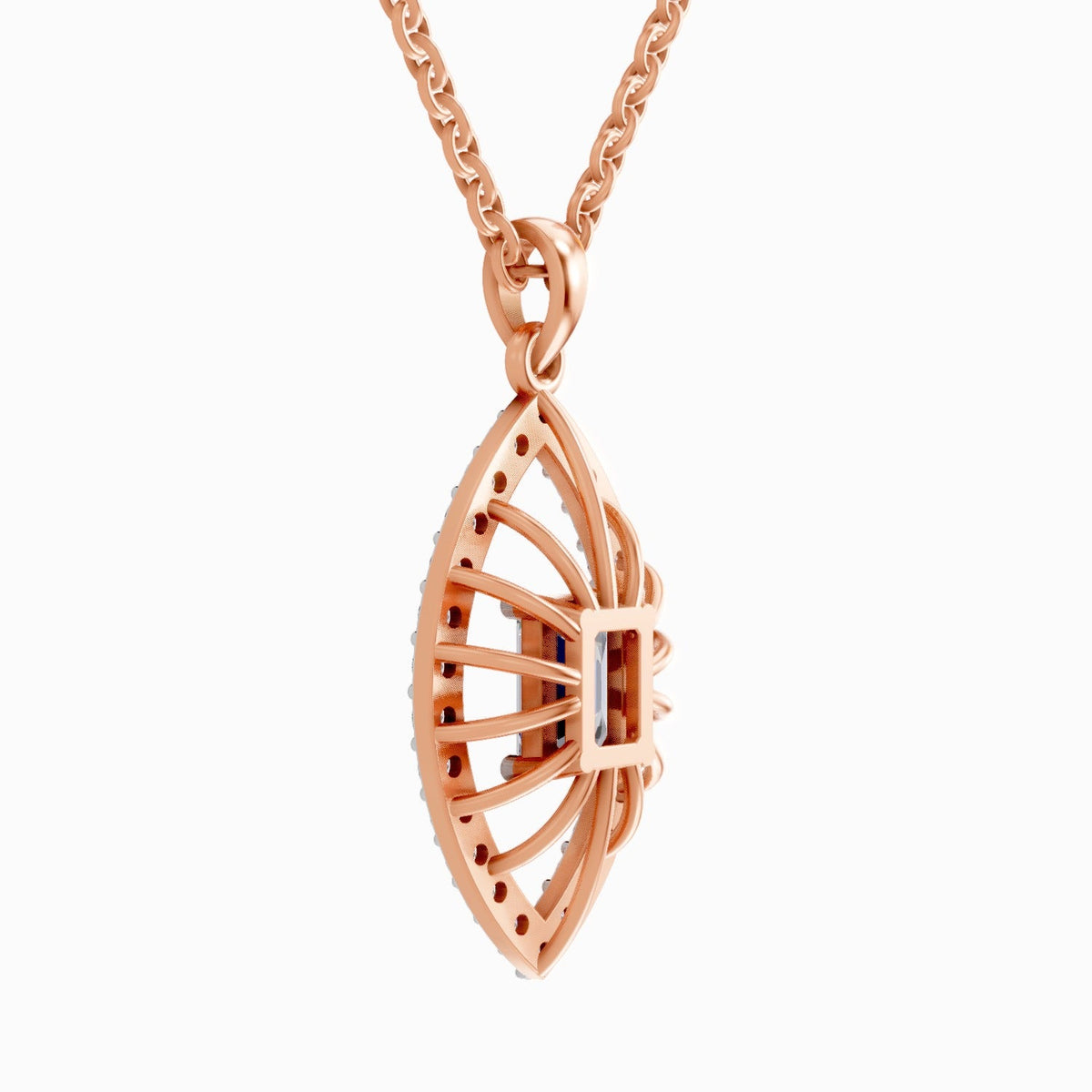 Graceful Emerald-Cut Diamond Pendant