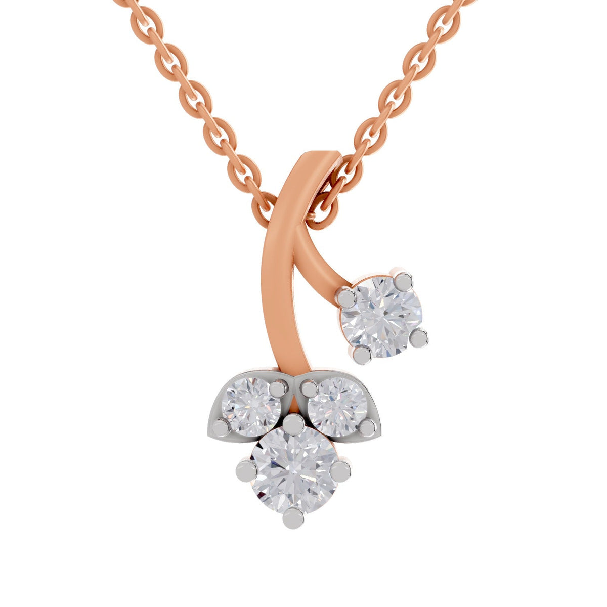 Gleaming Marquise Trinity Diamond Necklace