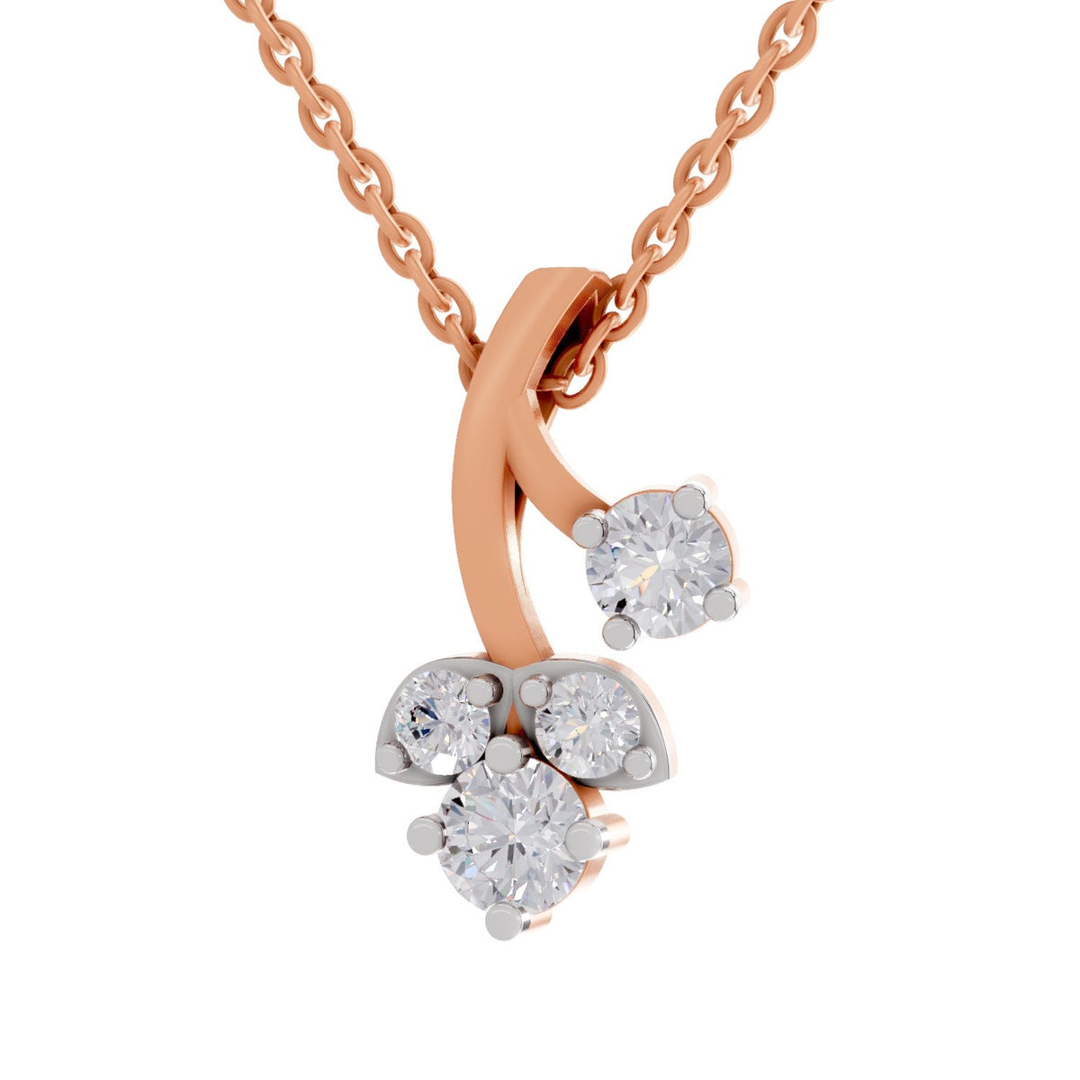 Gleaming Marquise Trinity Diamond Necklace