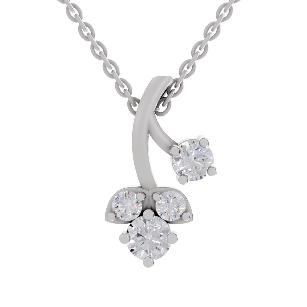 Gleaming Marquise Trinity Diamond Necklace