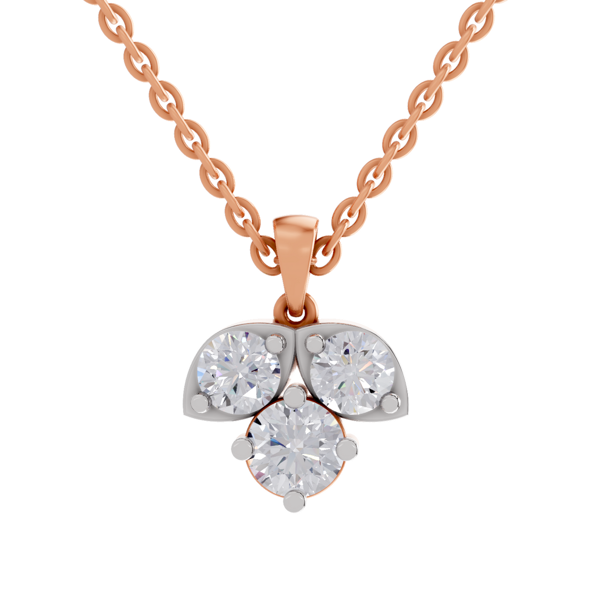Timeless Three-Stone Diamond Necklace