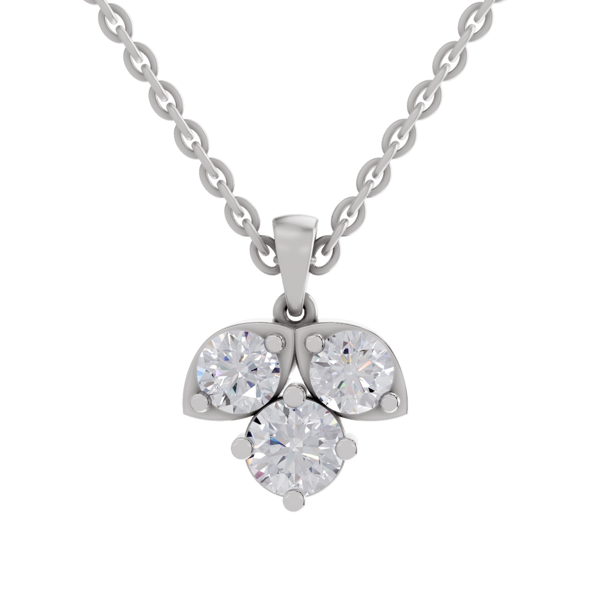 Timeless Three-Stone Diamond Necklace
