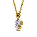 1.29 Carat three-stone Diamond Pendant Necklace 14K