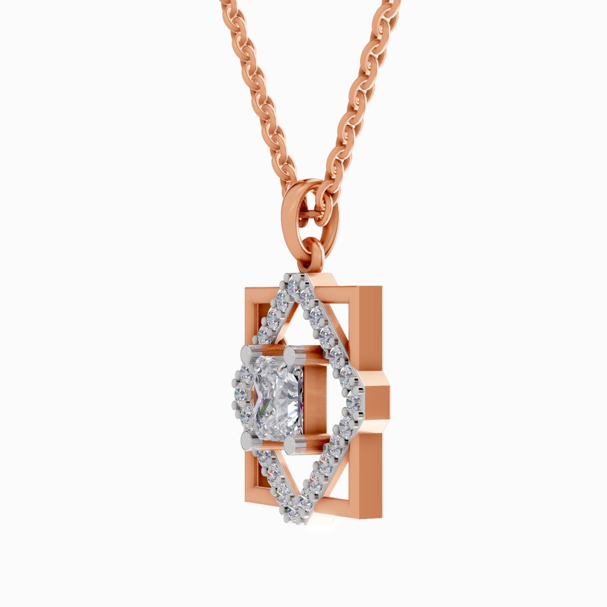 Radiant Princess-Cut Diamond Necklace