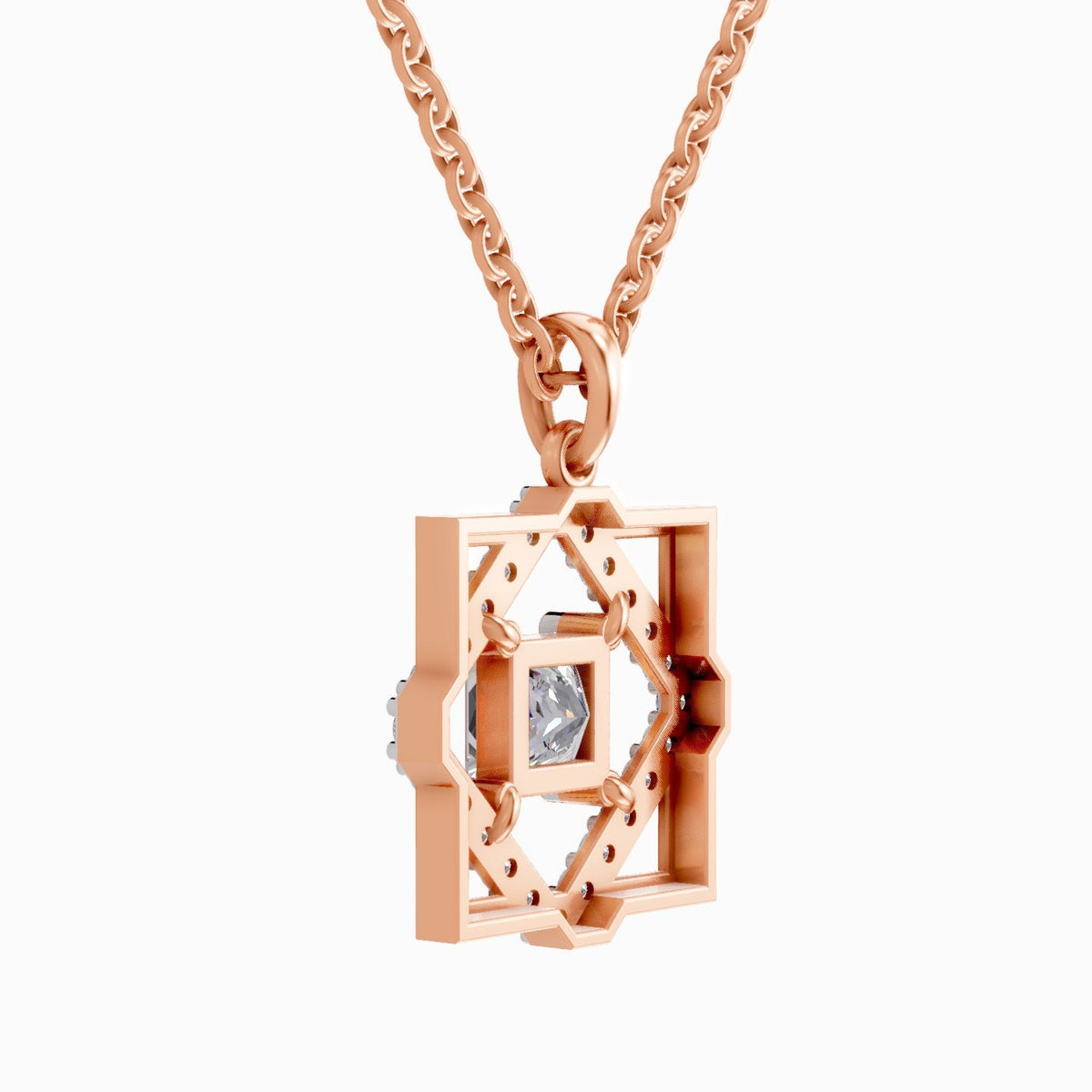 Radiant Princess-Cut Diamond Necklace