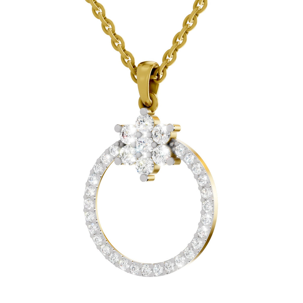 0.86 Carat Diamond Orbit Pendant Necklace 14K