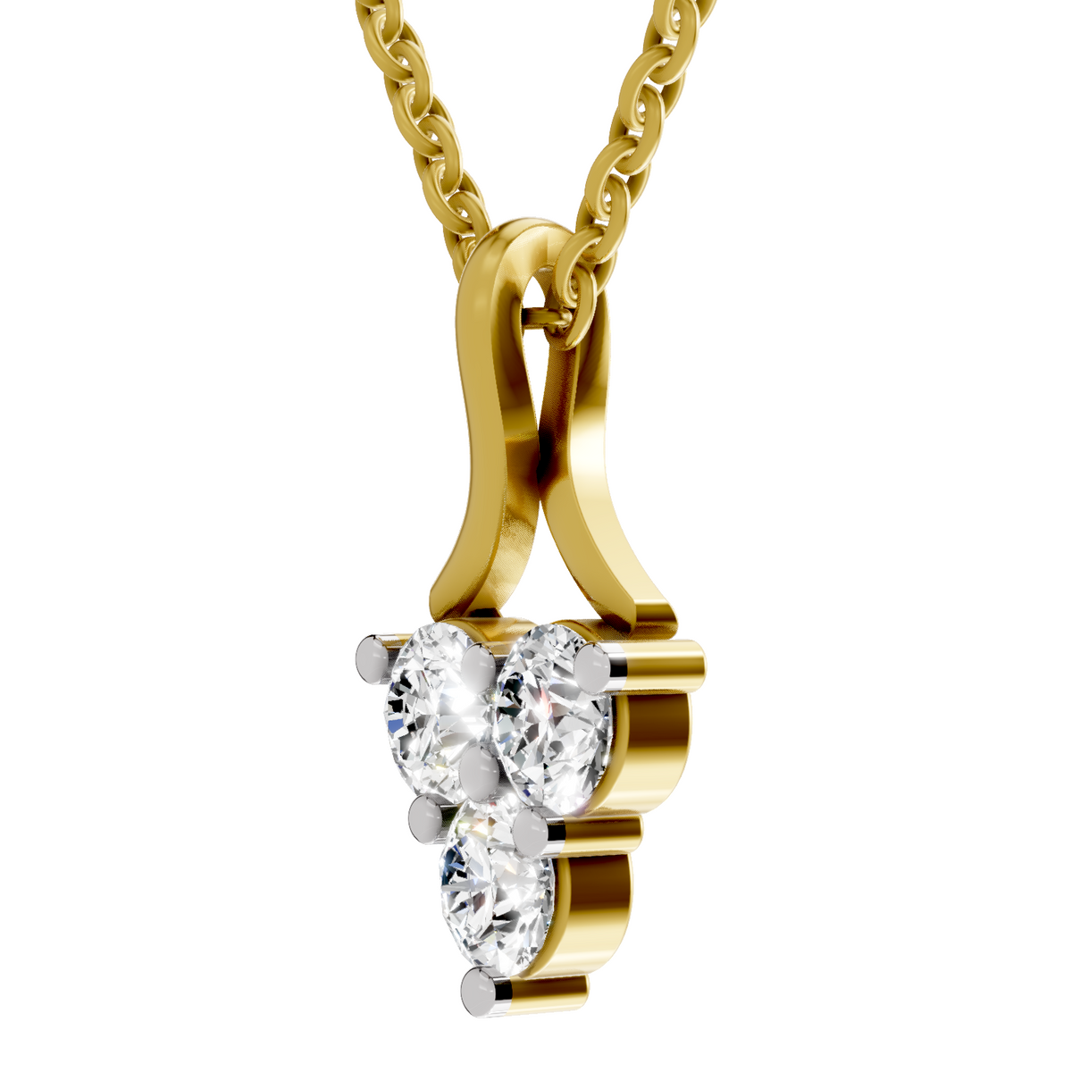1.2 Carat Trinity Spark Pendant Necklace 14K