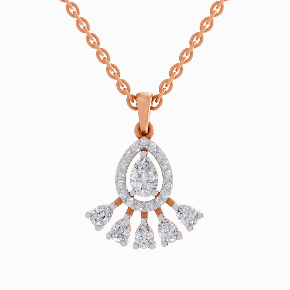 Majestic Pear Cluster Diamond Necklace