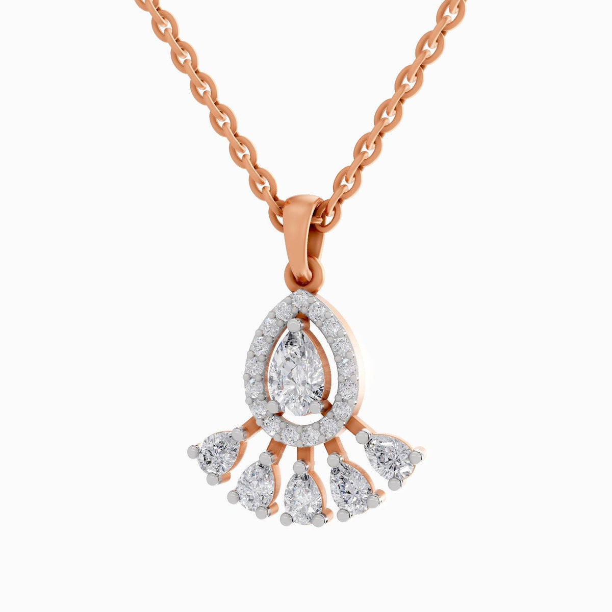 Majestic Pear Cluster Diamond Necklace