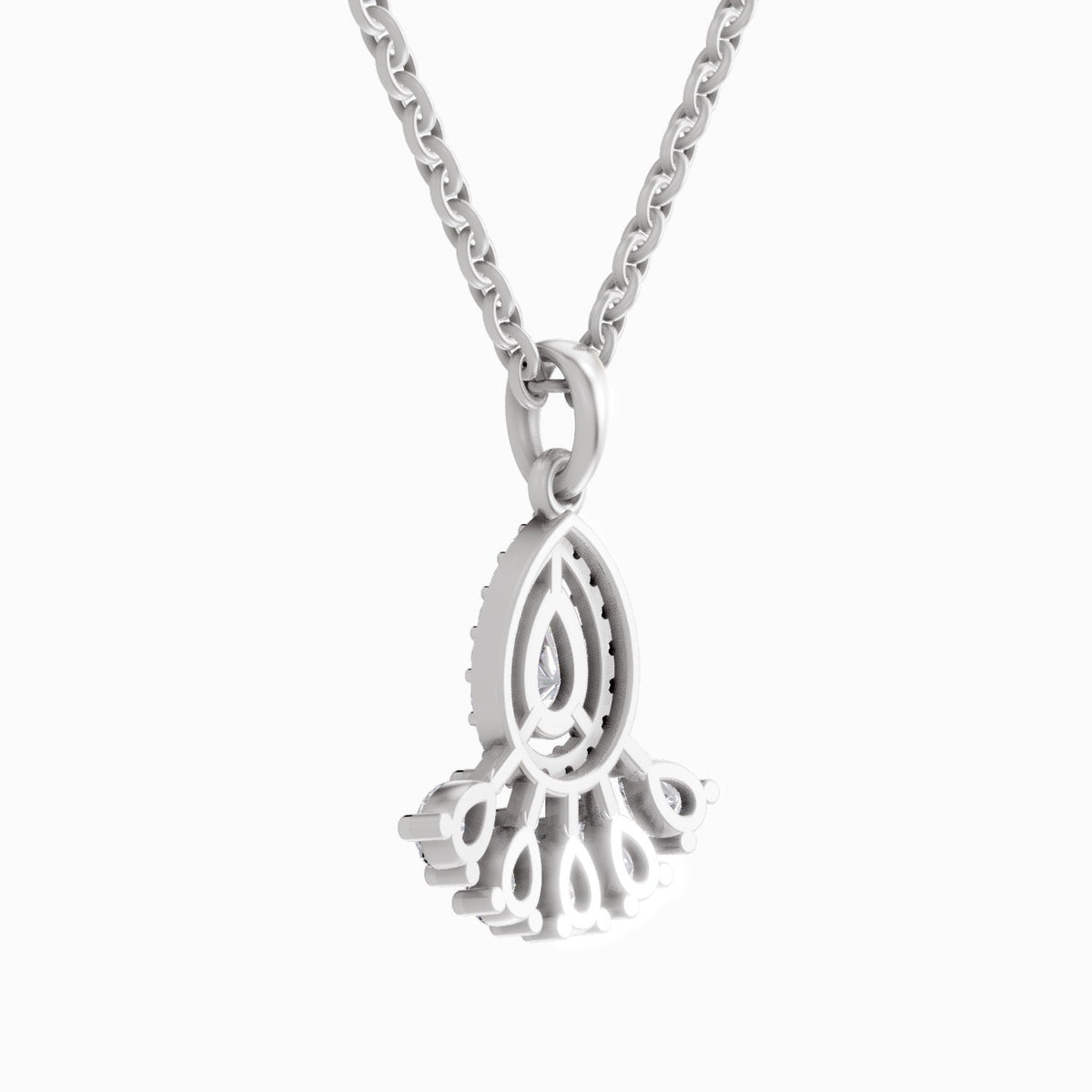 Majestic Pear Cluster Diamond Necklace