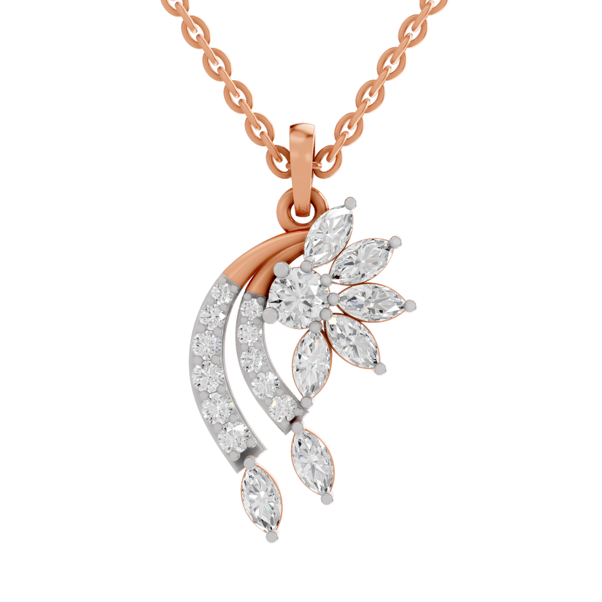 Brilliant Floral Diamond Necklace