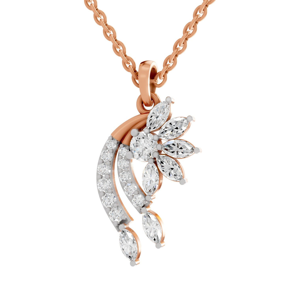 Brilliant Floral Diamond Necklace