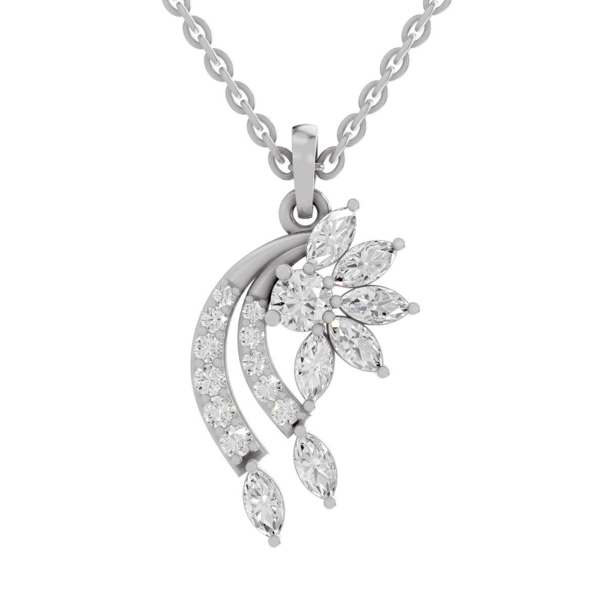 Brilliant Floral Diamond Necklace
