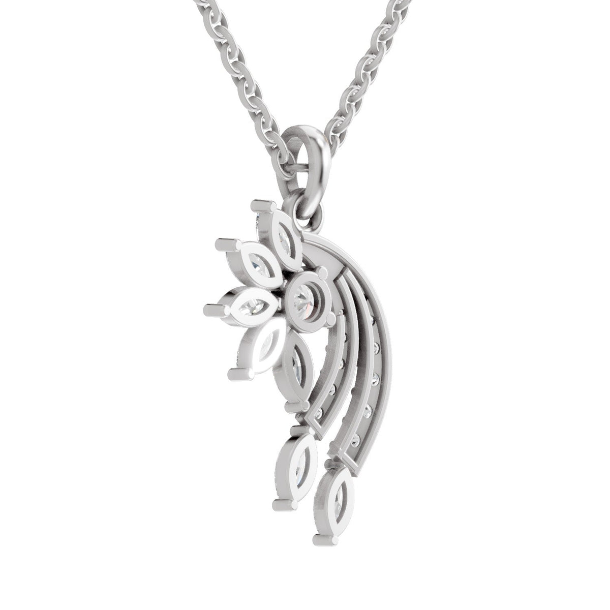 Brilliant Floral Diamond Necklace