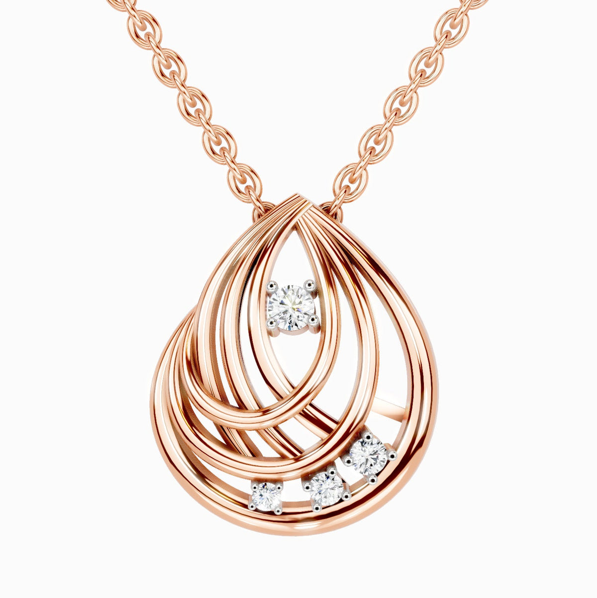 Opulent Round Swirl Diamond Pendant