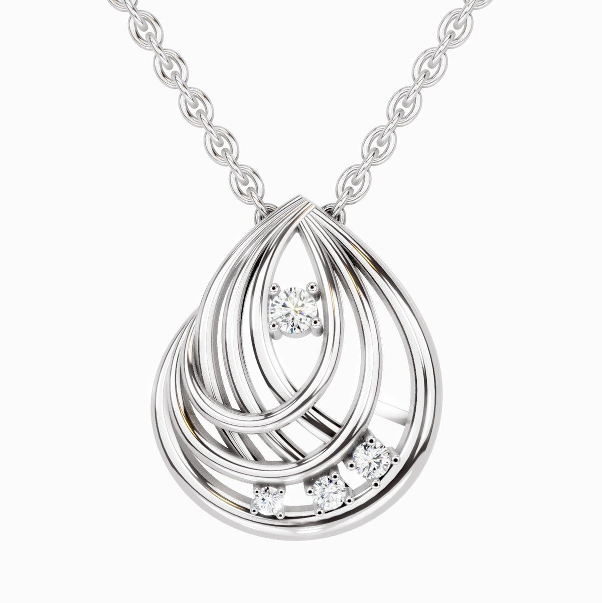 Opulent Round Swirl Diamond Pendant