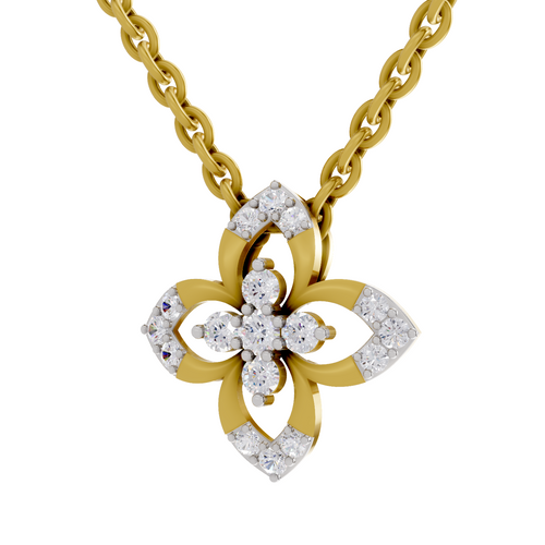 0.25 Carat Floral Pendant 14K